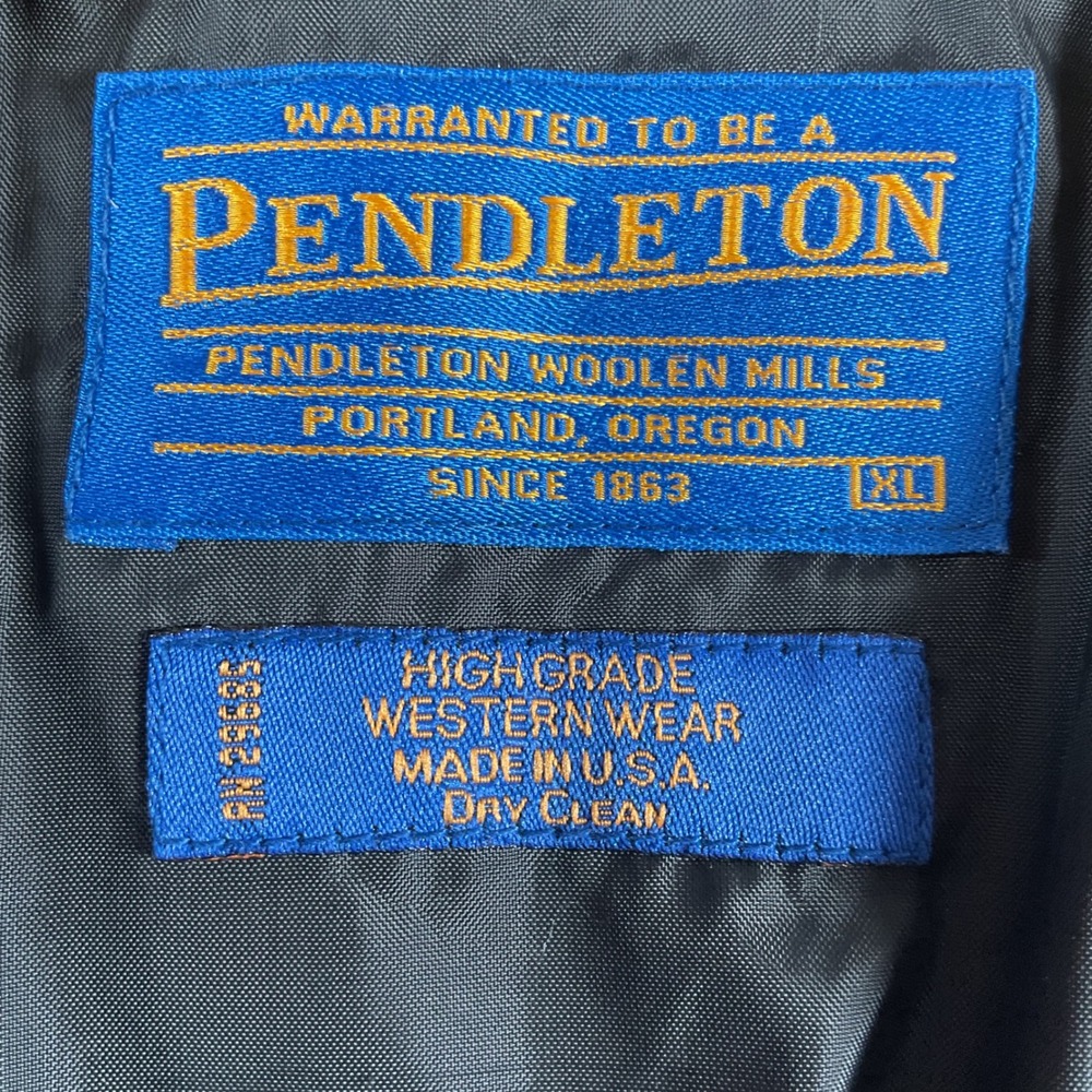 Pendleton Wool Blend Bomber Jacket Red Black Nati… - image 6